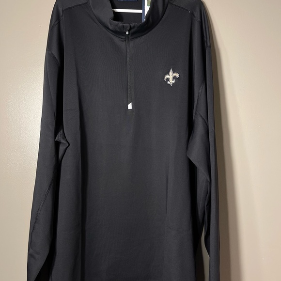 New Orleans Saints Men’s Cutter & Buck Big & Tall Half-Zip Pullover Jacket - Picture 4 of 8